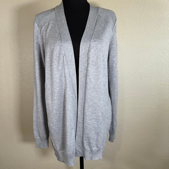 NWOT Love Ellie Open Front Rib Detailing Cardigan Gray Women Size M - Picture 1 of 12